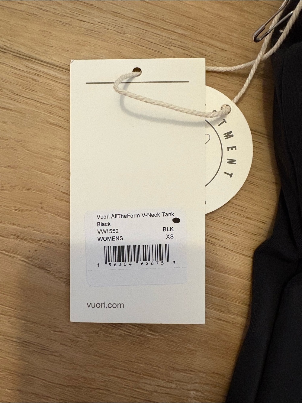Vuori Black AllTheForm V-Neck Tank - Picture 3 of 3